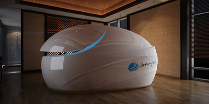 V-Max Float Pod flagship float tank in a luxury wellness suite