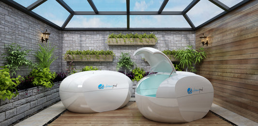 Dreampod Home Float Plus luxury residential floatation tank with iconic high-gloss silhouette.