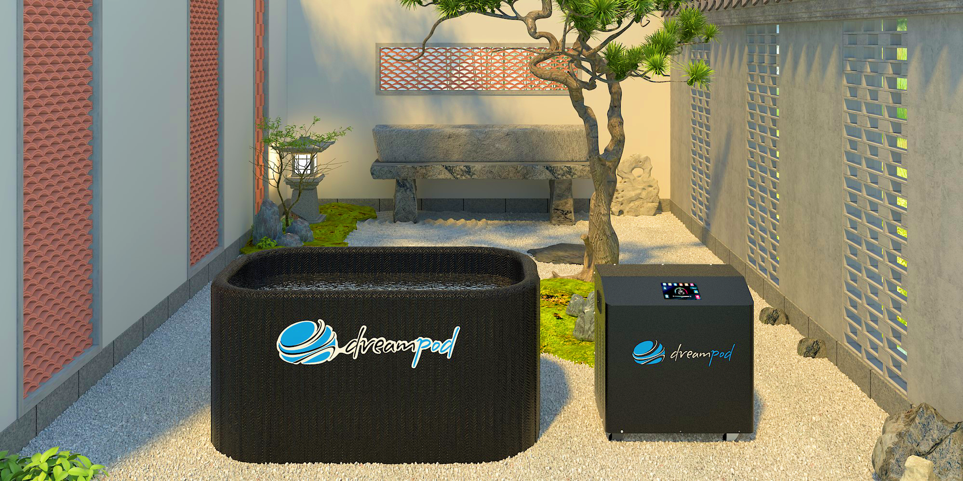 Dreampod Ice Bath Flex with integrated chiller system and reinforced inflatable walls