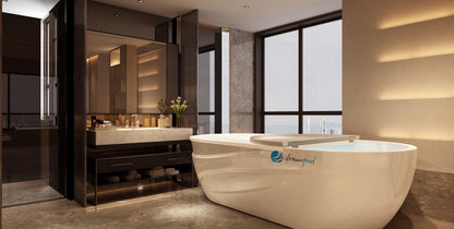 Dreampod Mineral Soaker integrated into a luxury home spa suite