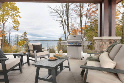 luxury grilling setup for entertaining guests in backyard