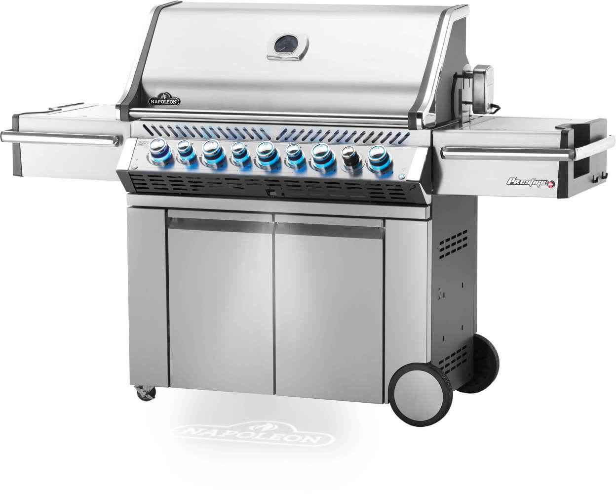 luxury gas grill with infrared burners and LED lights