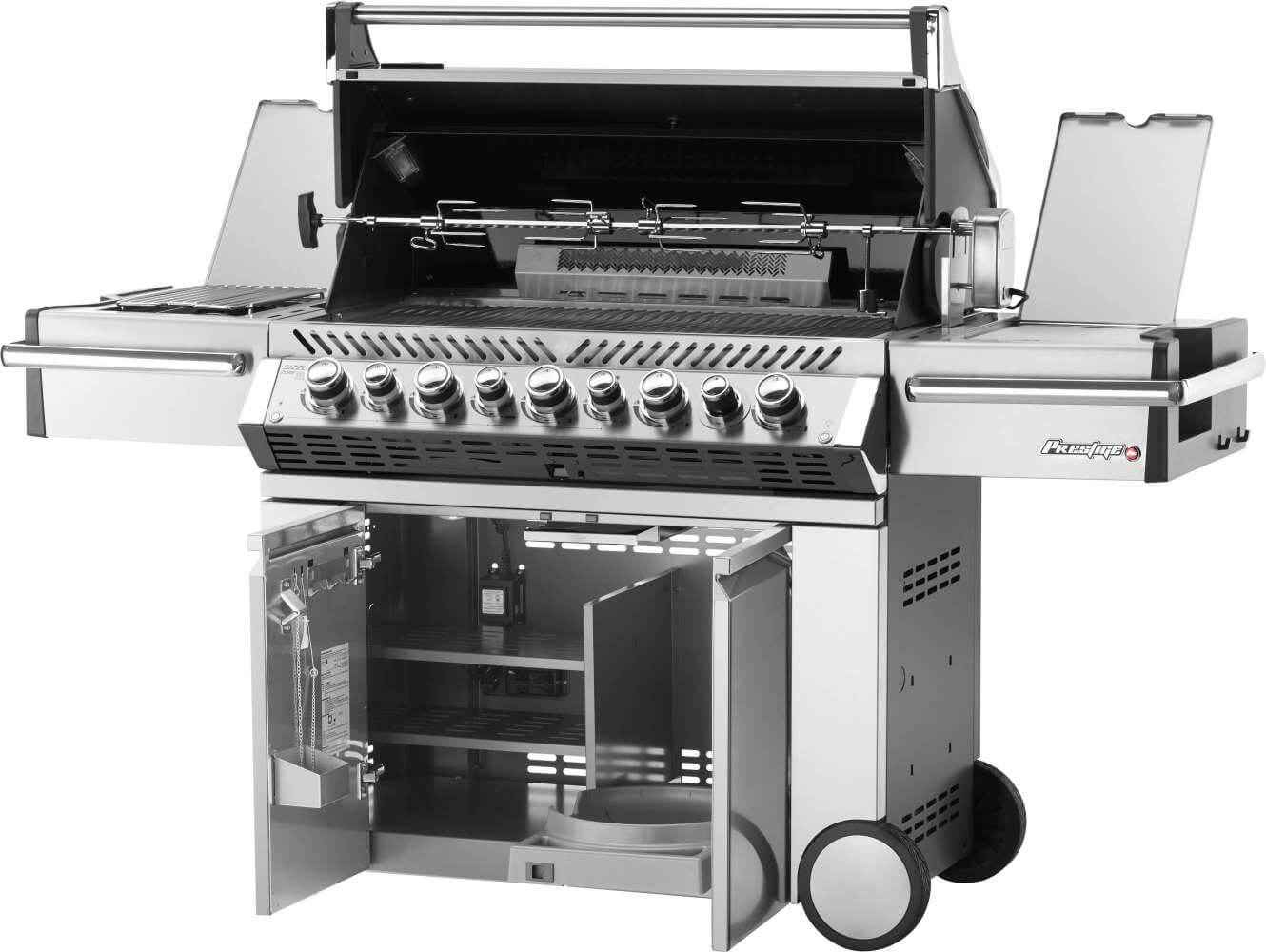 high-end patio grill with rotisserie burner