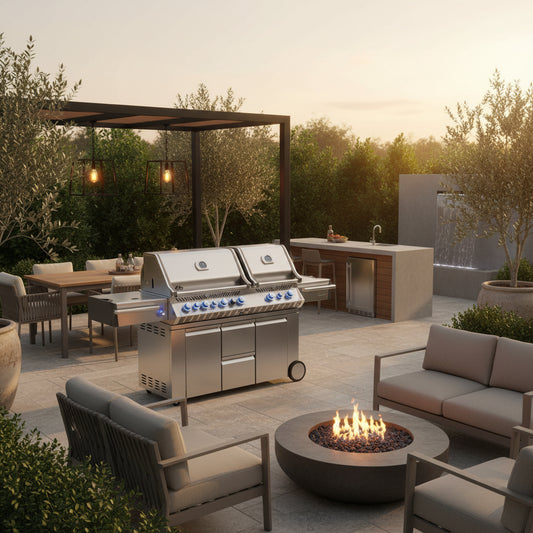  outdoor entertaining space with large premium gas grill