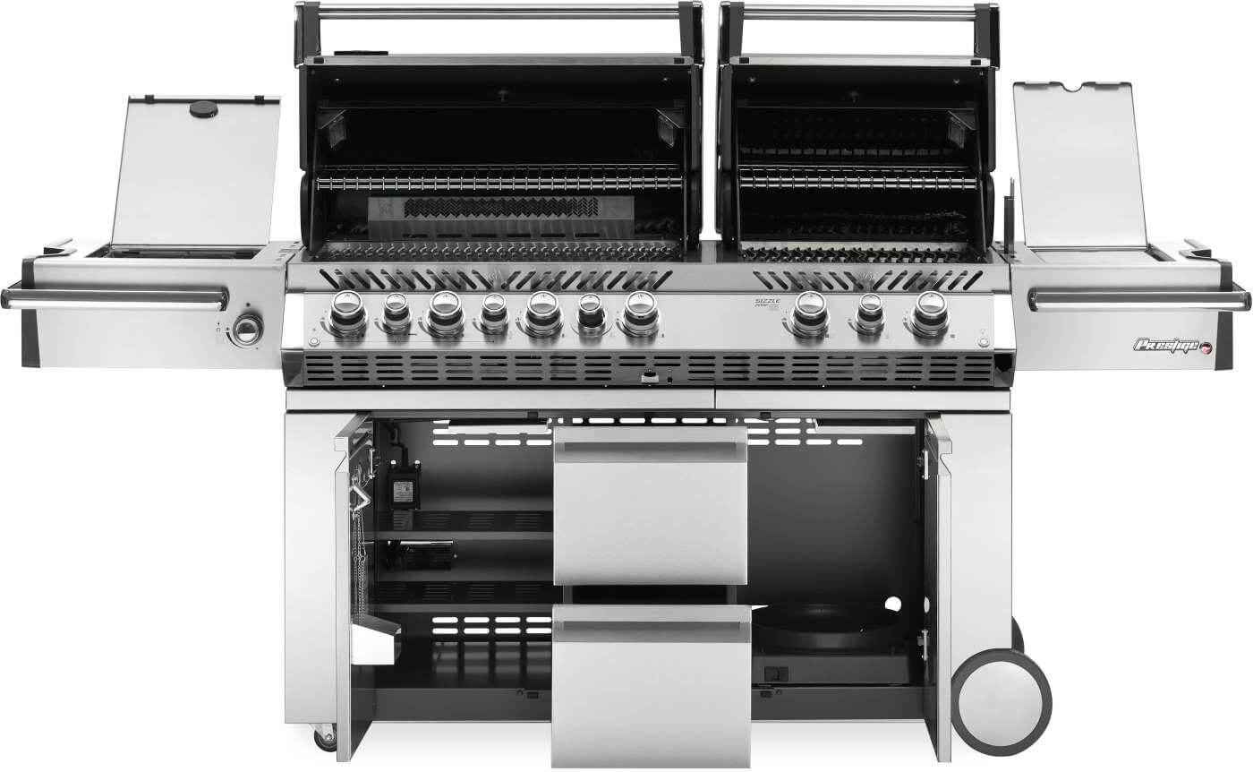 high-end grilling station with integrated features and storage