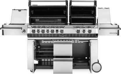high-end grilling station with integrated features and storage
