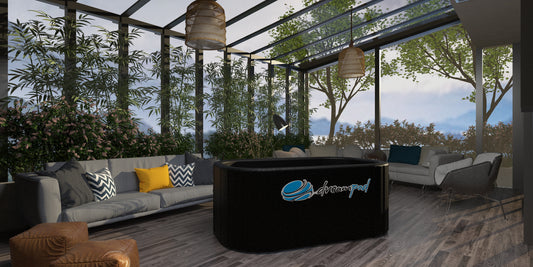 Dreampod Ice Bath Flex inflated showing rigid reinforced walls