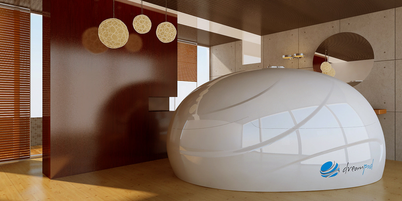 V2 Float Pod flagship commercial float tank in a modern wellness suite
