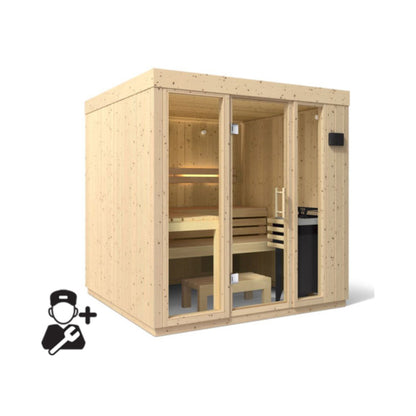 Kohler C1 Luxury Indoor Scandinavian Spruce Home Sauna Kit (SAK60418)