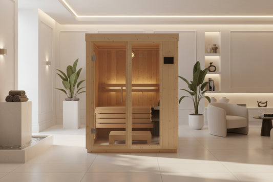  Kohler-C1-Indoor-6-Person-Sauna-Freestanding-Douglas-Fir-Cabin