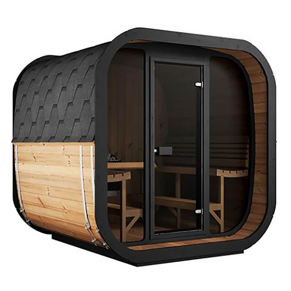 Durable-Shingle-Roof-and-Drip-Rail-System-for-Outdoor-Sauna-Protection