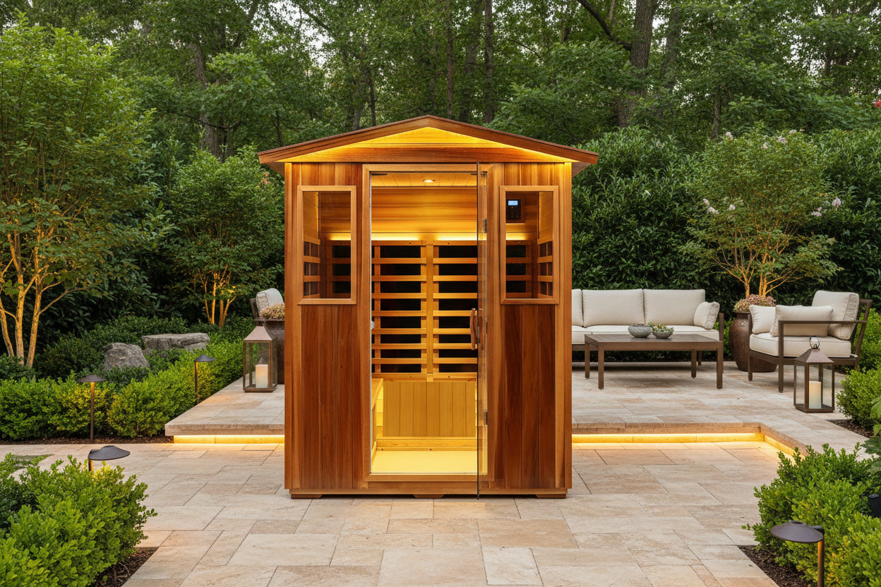 Thermora-4-Person-Outdoor-Infrared-Sauna-Quebec-Canadian-Hemlock-Wood