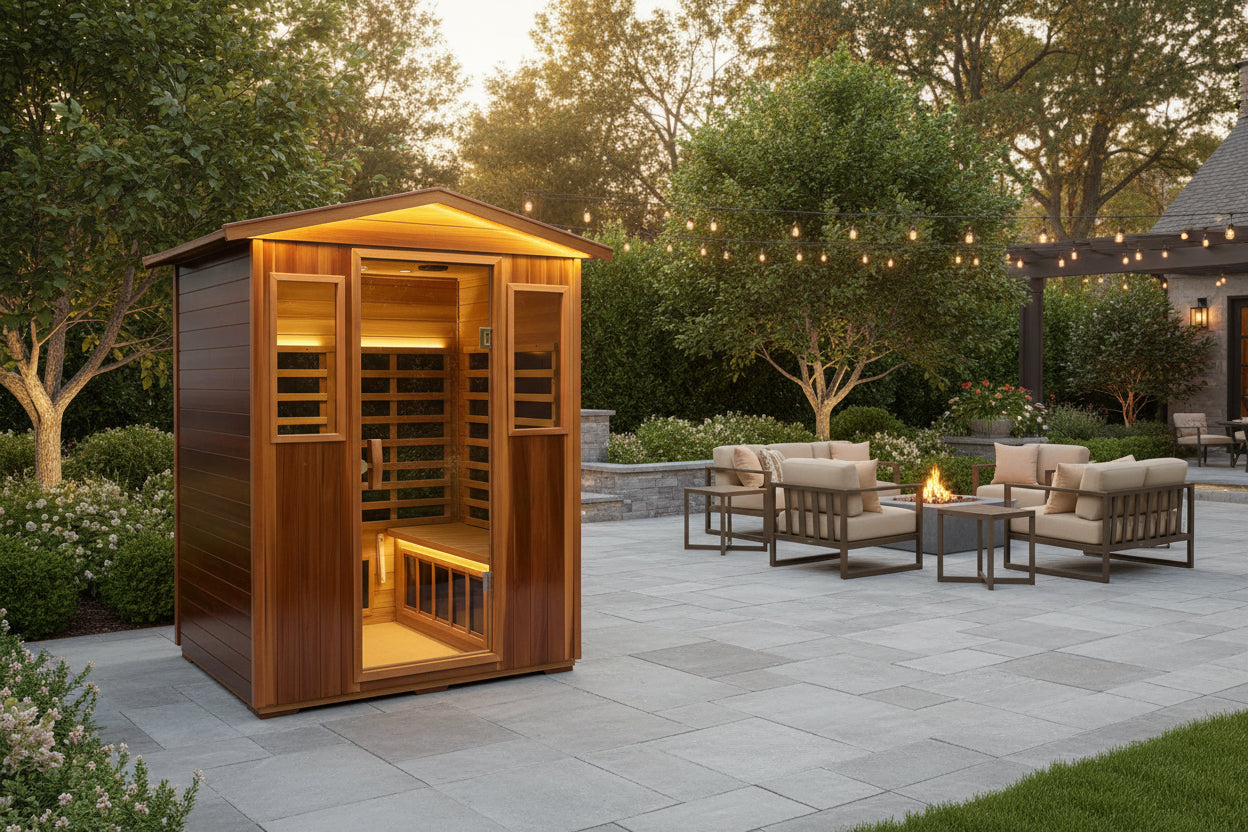 Luxury-Outdoor-Sauna-with-Chromotherapy-Lighting-and-Bluetooth-Speakers