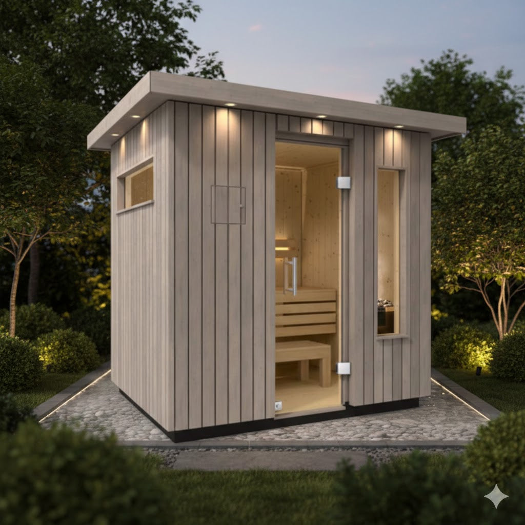 Kohler C2 Outdoor Weathered Gray Spruce Sauna Kit (SAK39184)