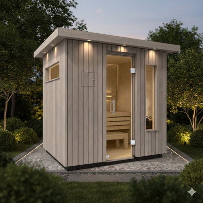 Kohler C2 Outdoor Weathered Gray Spruce Sauna Kit (SAK39184)